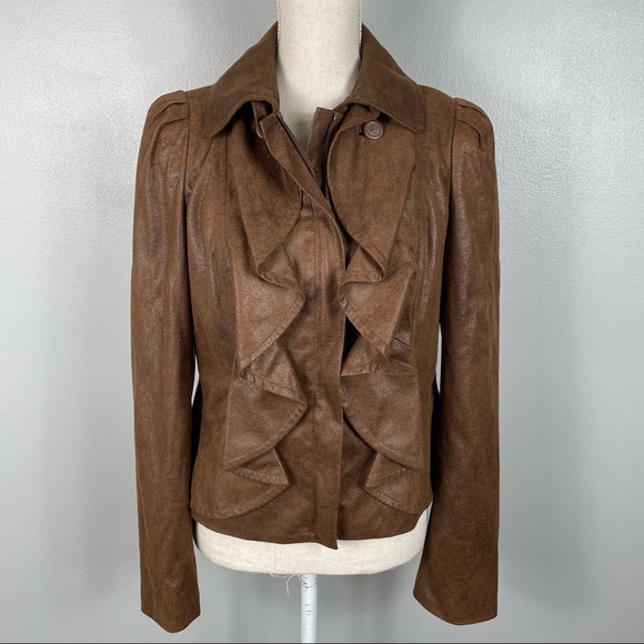 INC International Concepts Jackets & Blazers - INC || Faux Suede Ruffle Jacket